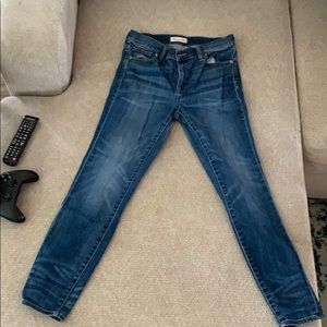 Medium wash higher rise madewell skinny jeans